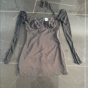 Princess Polly Black Long-Sleeve Cocktail Dress